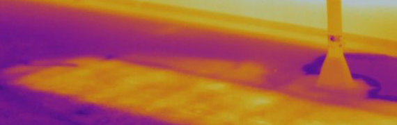 Infrared view of a roof top